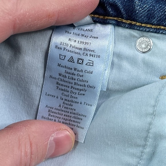 Everlane Jeans Womens 28 Blue Mid Way Wide Leg 5-Pocket Stretch Denim - Picture 12 of 14